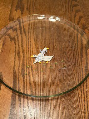 Vtg Anchor Hocking Goose Geese Serving Plate Dish Country Cottagecore Farm